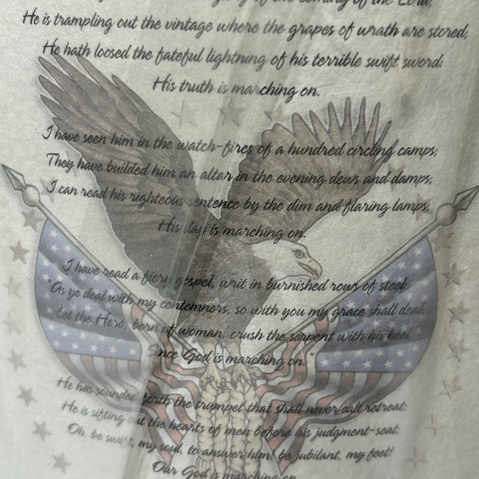 Patriotic Bald Eagle Lamp Shade ALMC America USA Flag Battle Hymn of Republic