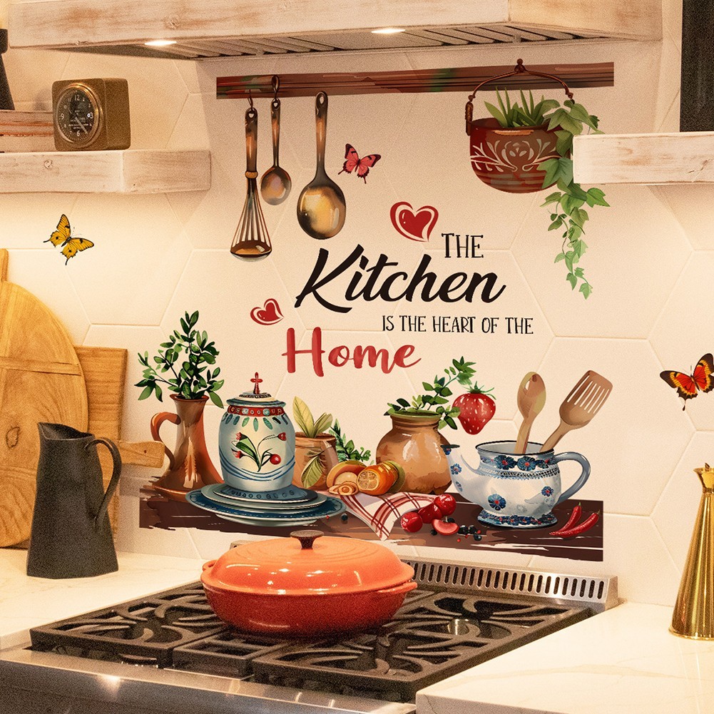 Restaurant kitchen home kitchen background wall decoration wall stickers
