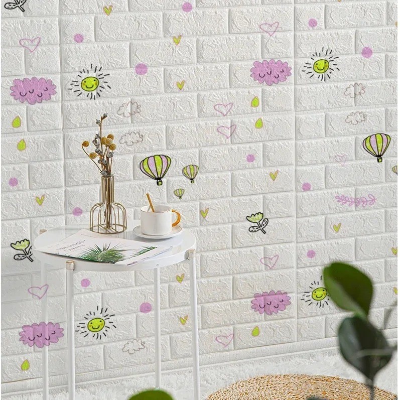 Brick Wall Sticker Self-Adhesive Wallpaper 3D Tile Foam Panel Waterproof Sticker