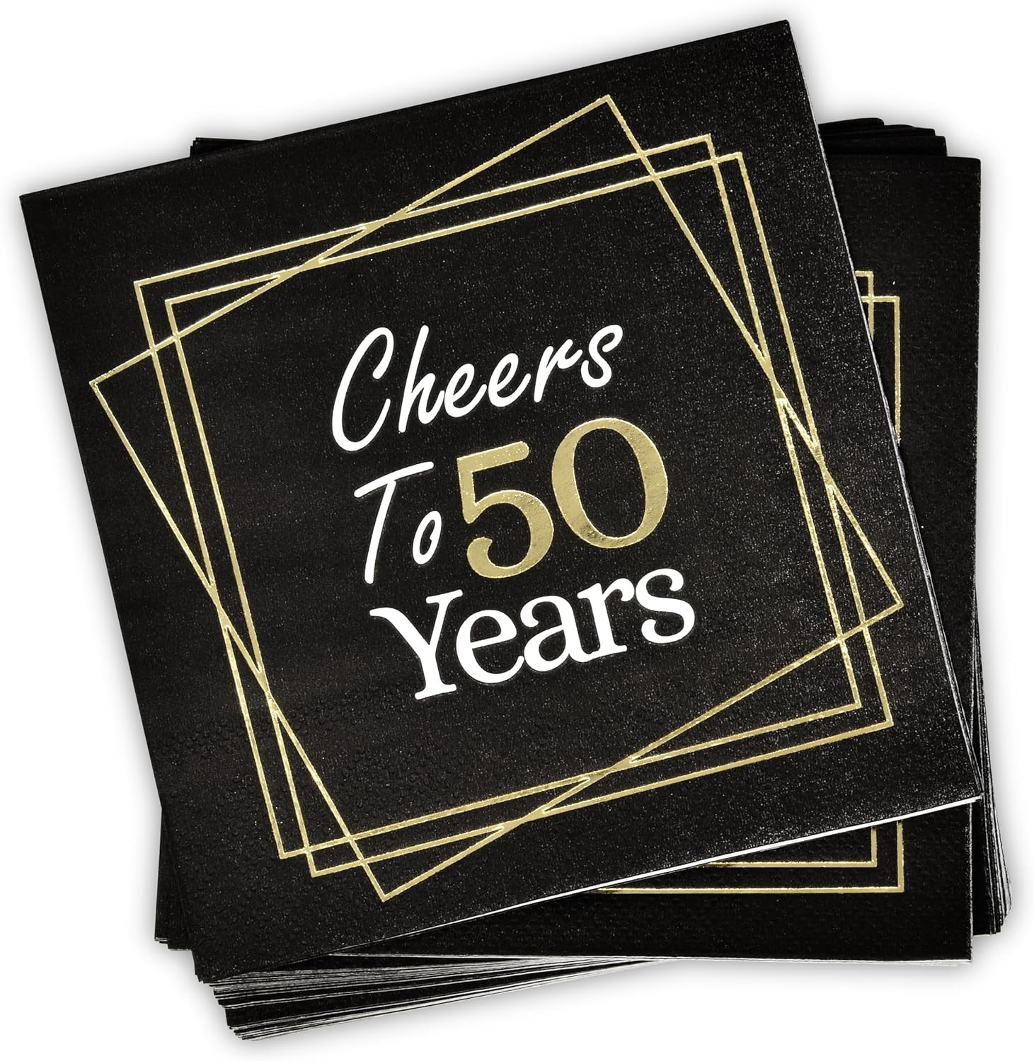 50Th Anniversary Birthday Napkins Cheers to 50 Years 100 Count Cocktail Beverage