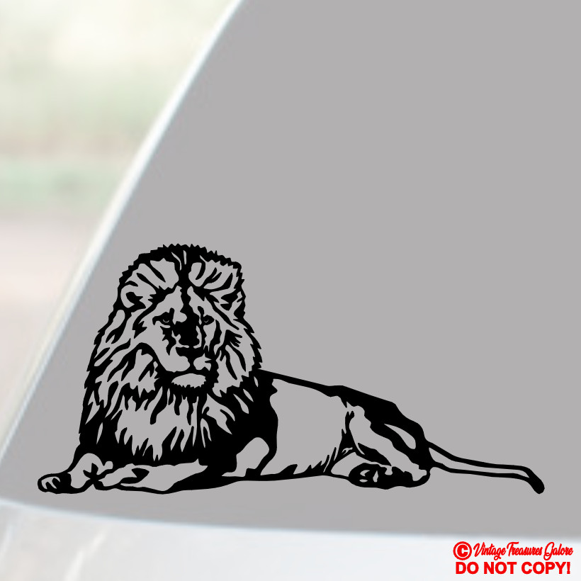 LION Vinyl Decal Sticker Car Window Wall Bumper AFRICA ANIMAL DETROIT GOFF CLUB