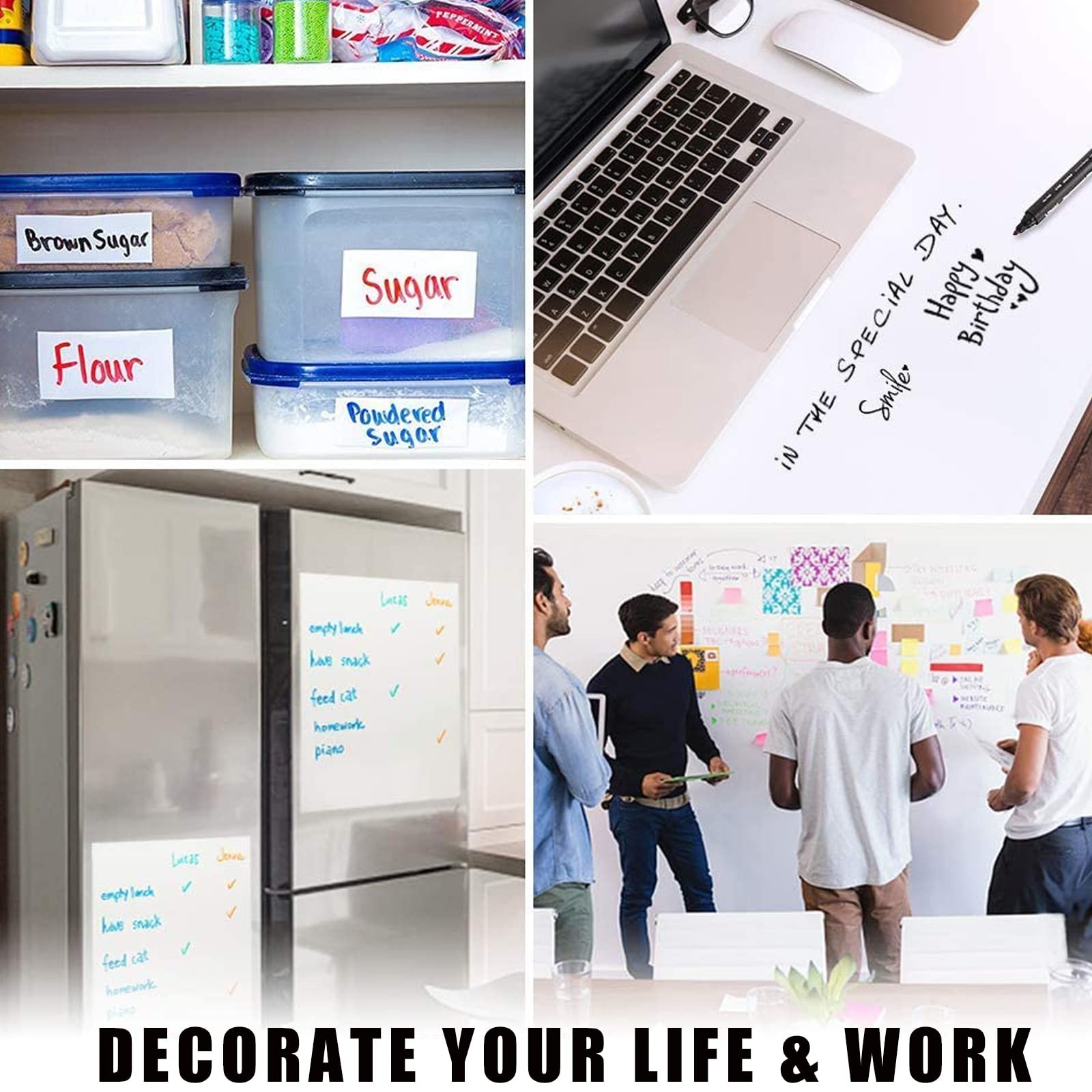 Self Adhesive White Board Paper – Dry Erase Wall Stickers Roll 17.7" x 78.7" …