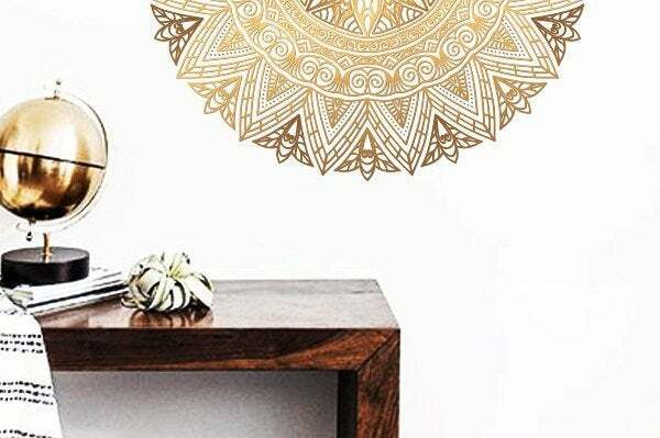 Mandala Wall Decal, Mandala Lotus Decal, Unique Mandala Sticker,Yoga Decal ga255