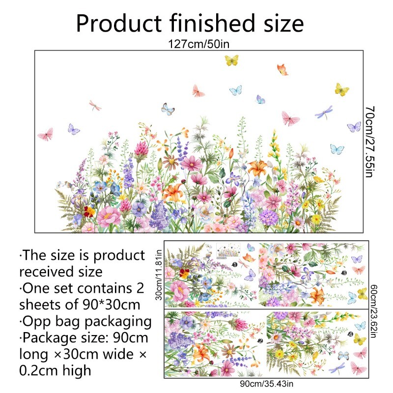 Wall Stickers Clings Decals Home Decor PVC Floral Flower Butterfly Art Bedroom