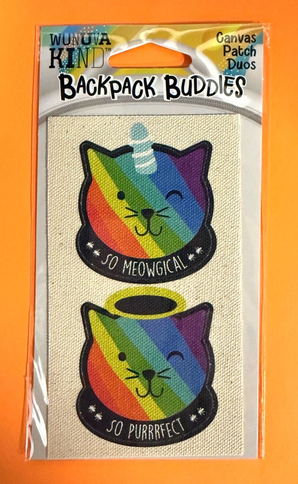 RAINBOW CAT 2 PACK DIE CUT CANVAS 2.5" DECALS STICKERS FOR CLOTH FREE SHIP