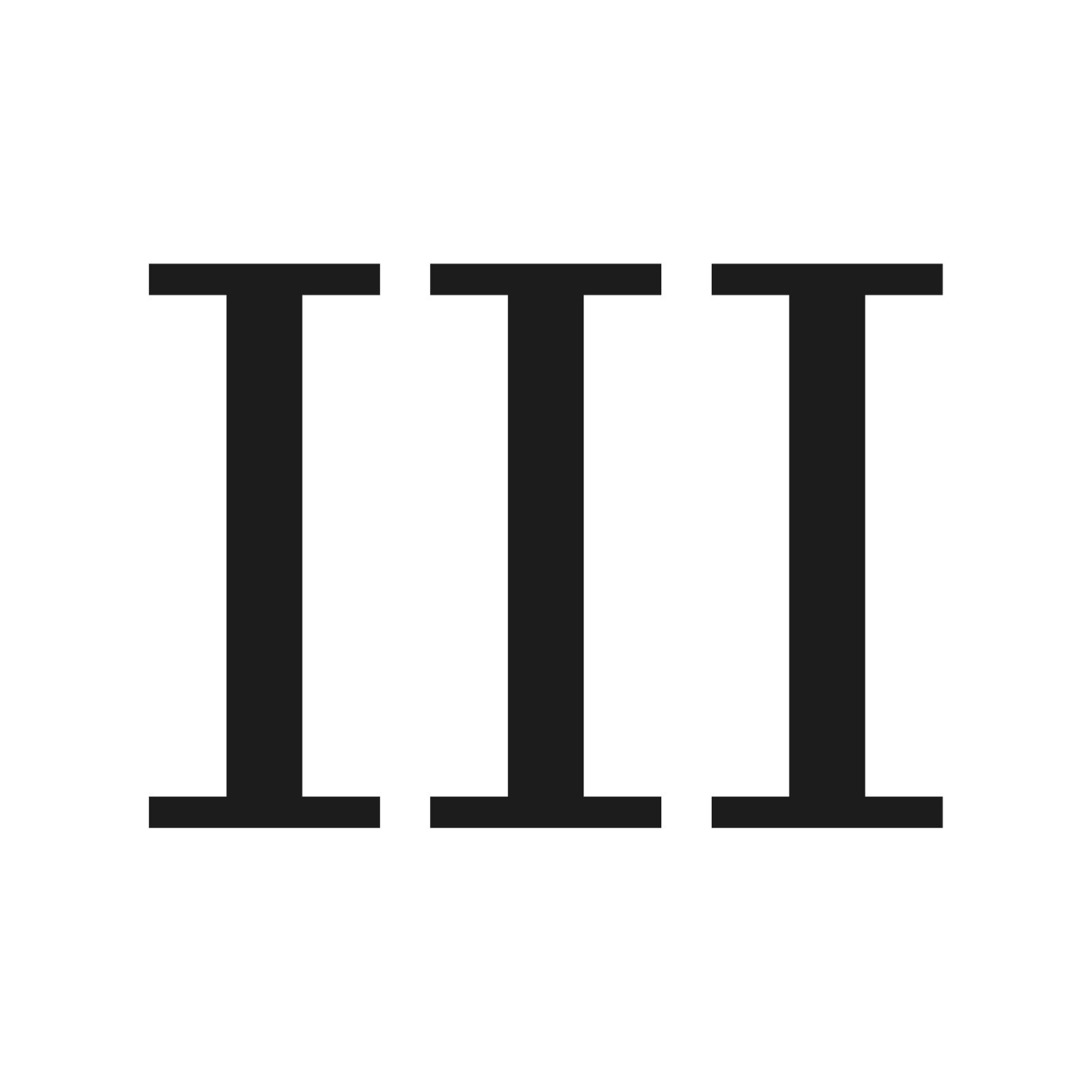 Roman Number 3 III Three Vinyl decal Numeral Rome font Sticker