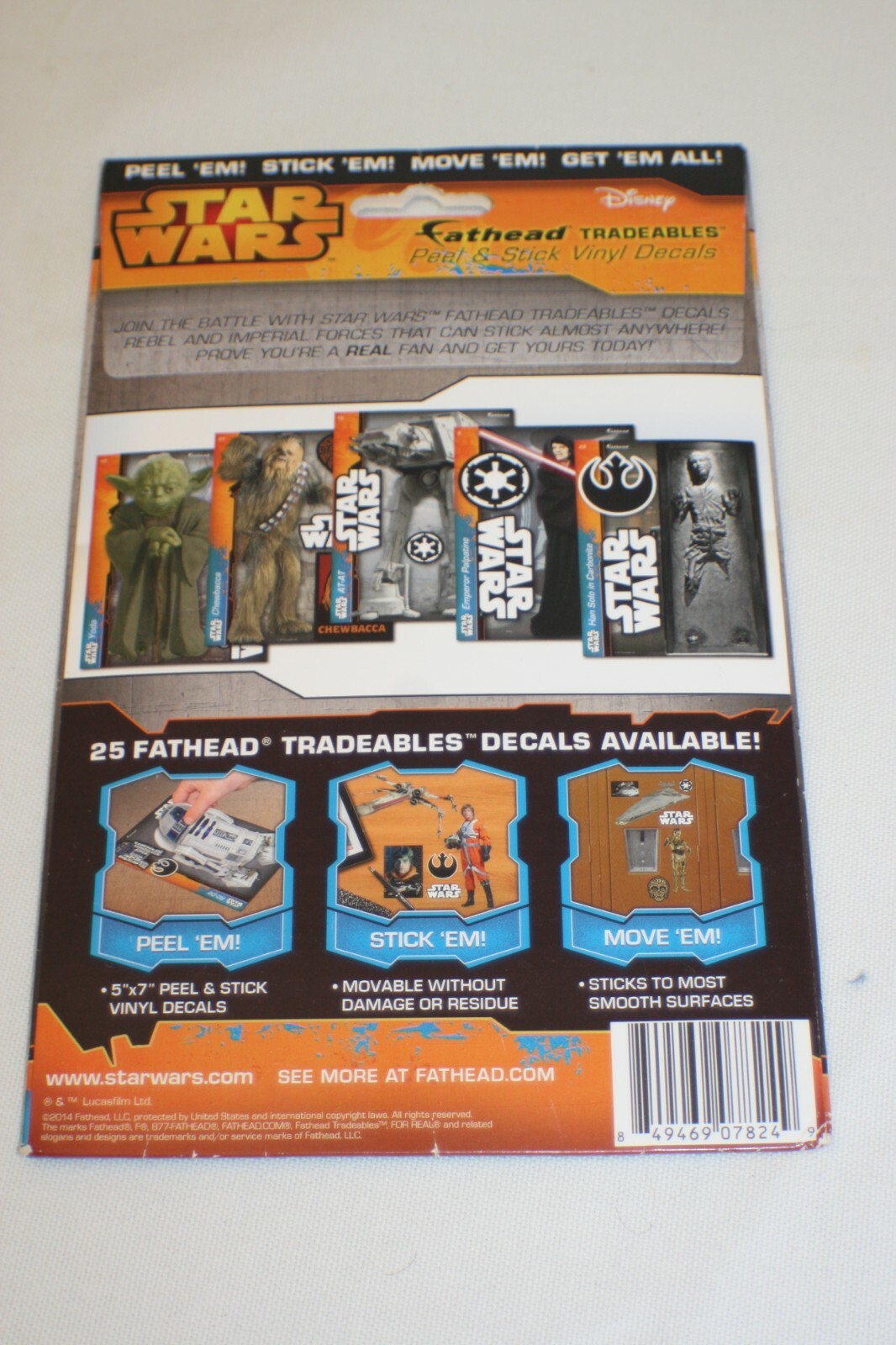 Disney Star Wars 5 Peel & Stick Fathead Decals Included BRAND NEW