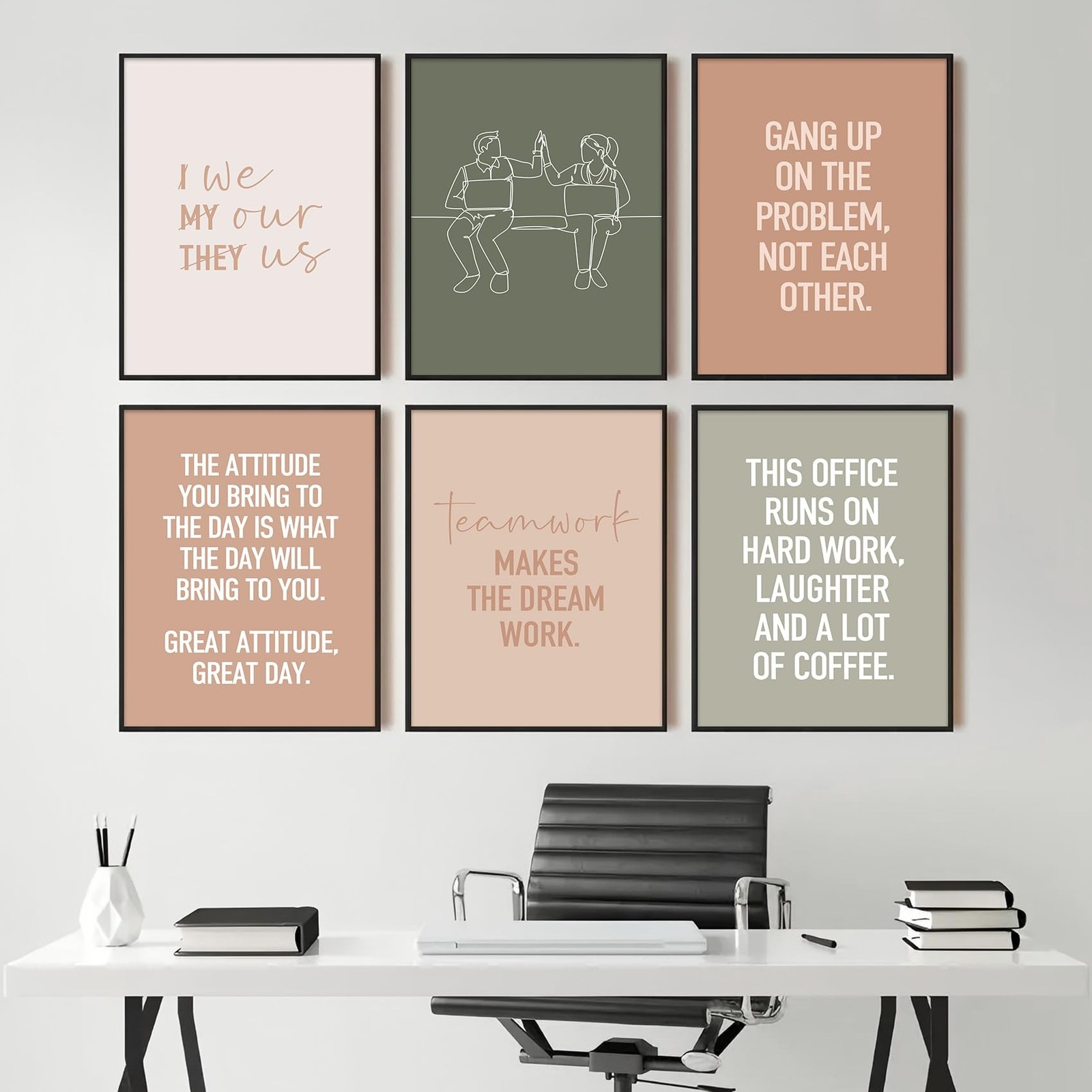 6Pcs Inspirational Office Wall Art Teamwork Motivational Wall Decor Positive …