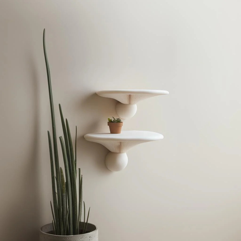 2x Mushroom Wall Shelves | Honey Mushroom Inspired 3D Printed Shelves |