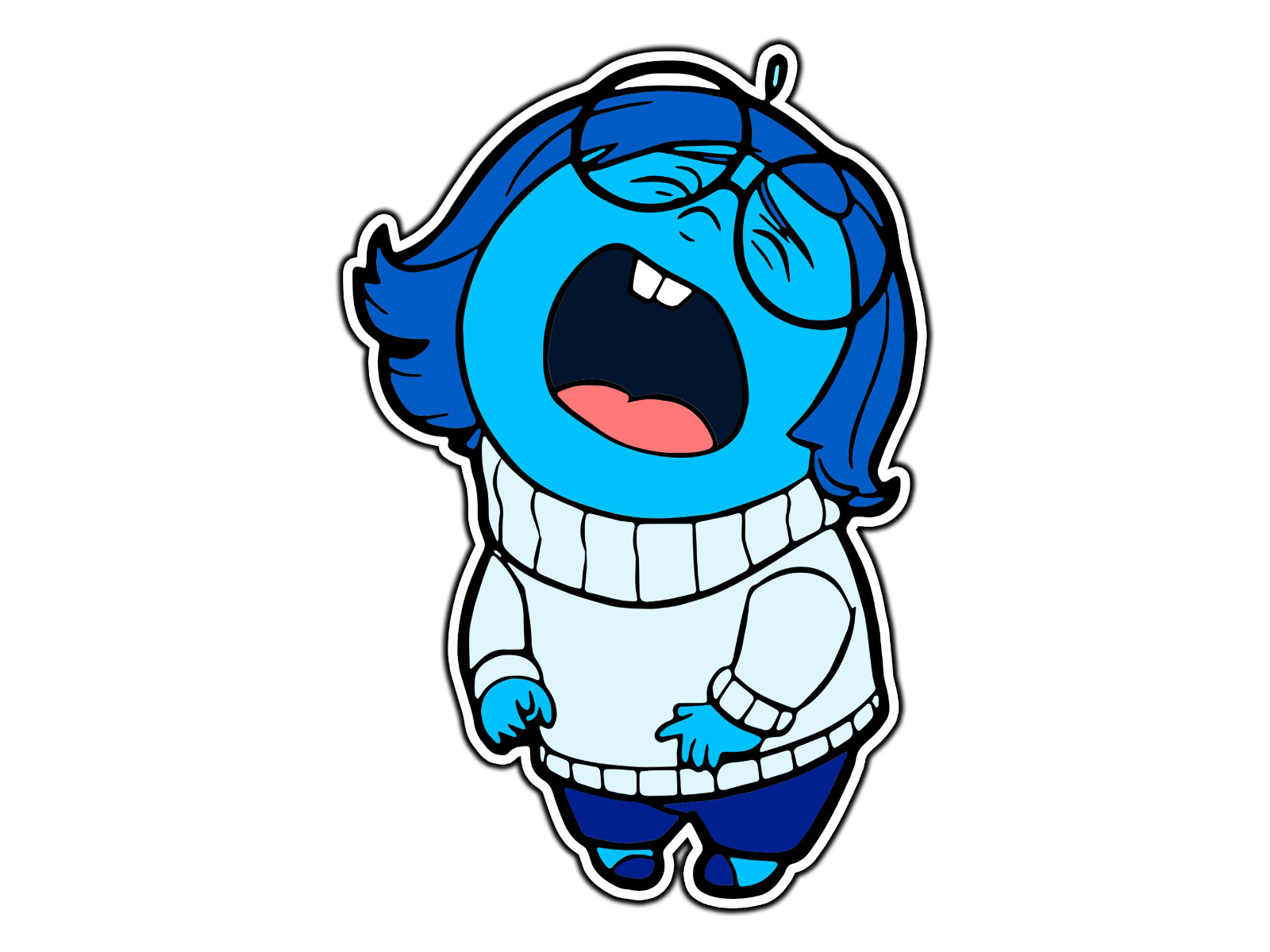 Sadness Crying Animated Cartoon Sticker Waterproof Vinyl Decal Die-Cut Car
