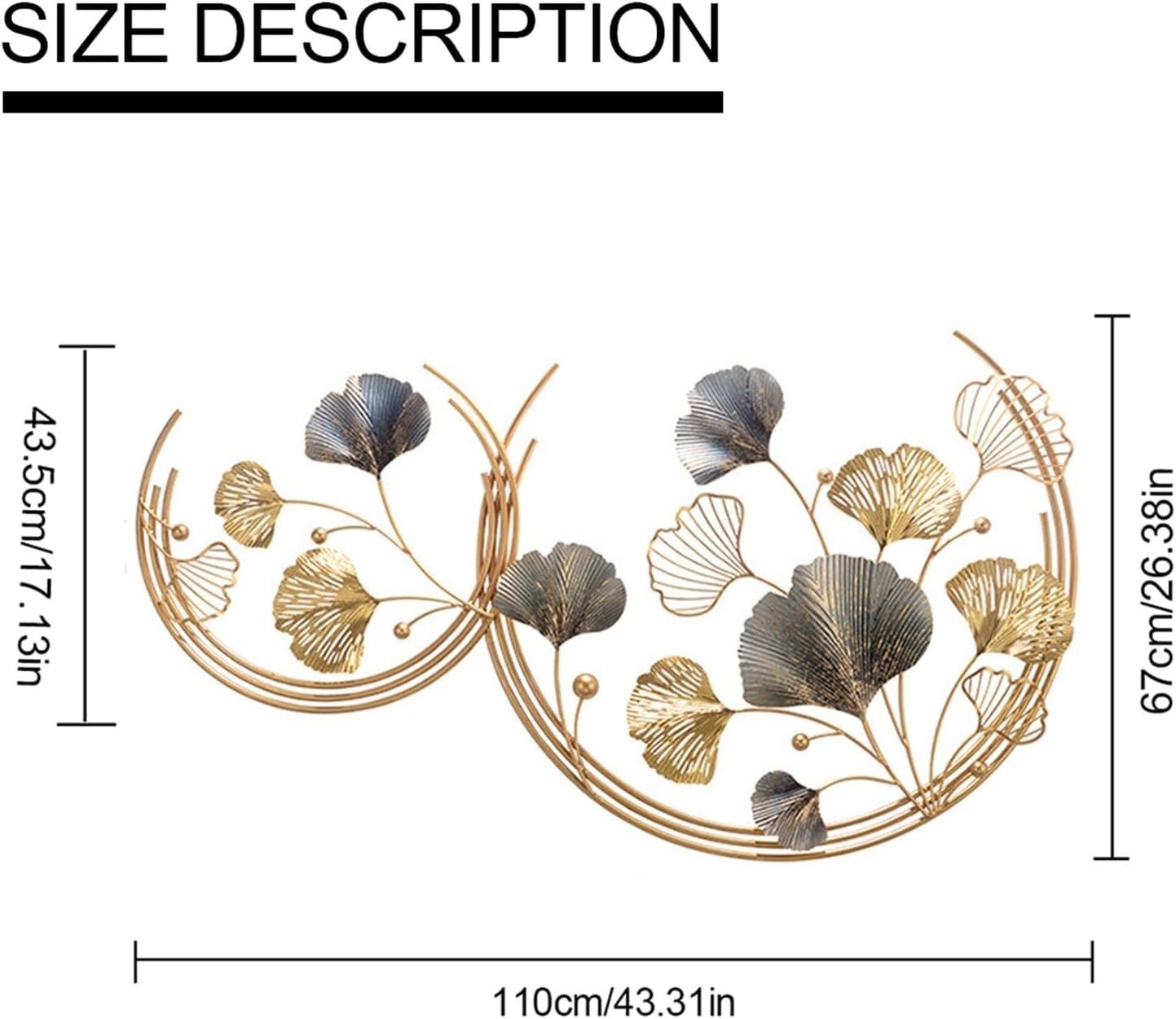 Elegant 3D Golden Ginkgo Leaf Wall Sculpture Set – Handmade Metal Art Decor
