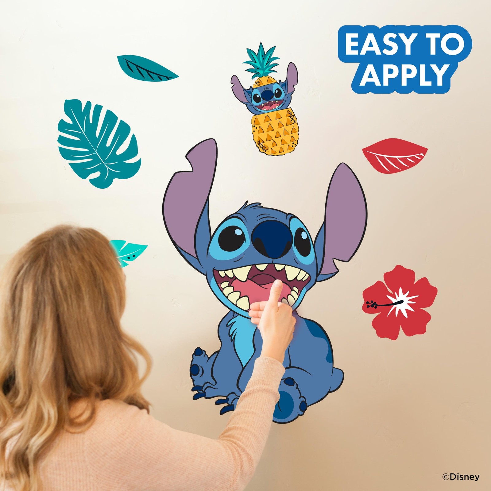 Disney Lilo and Stitch Wall Decals – 20" Stitch Wall Vinyl Stickers Bedroom D…