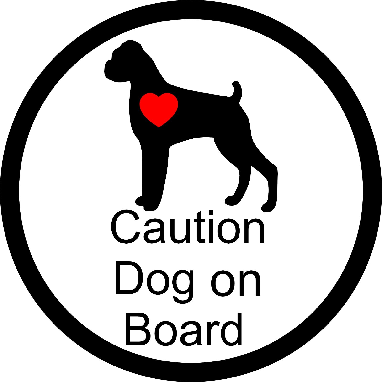 DOG on Broad with a RED HEART VINYL DECAL 5.6"in X 5.6" in your choice of color