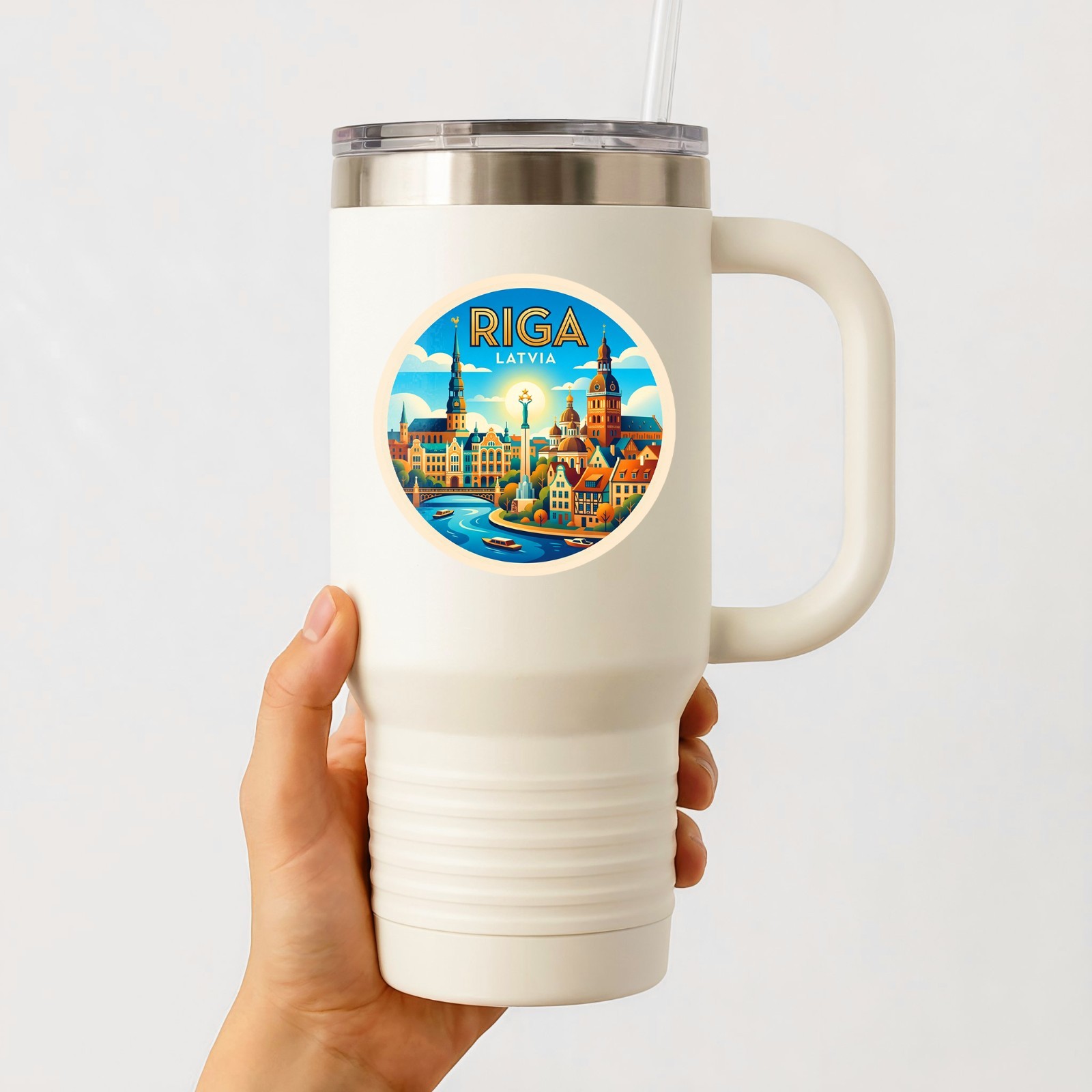 Riga Latvia Vintage Travel Sticker Die Cut Waterproof Decal Vinyl For Laptop etc