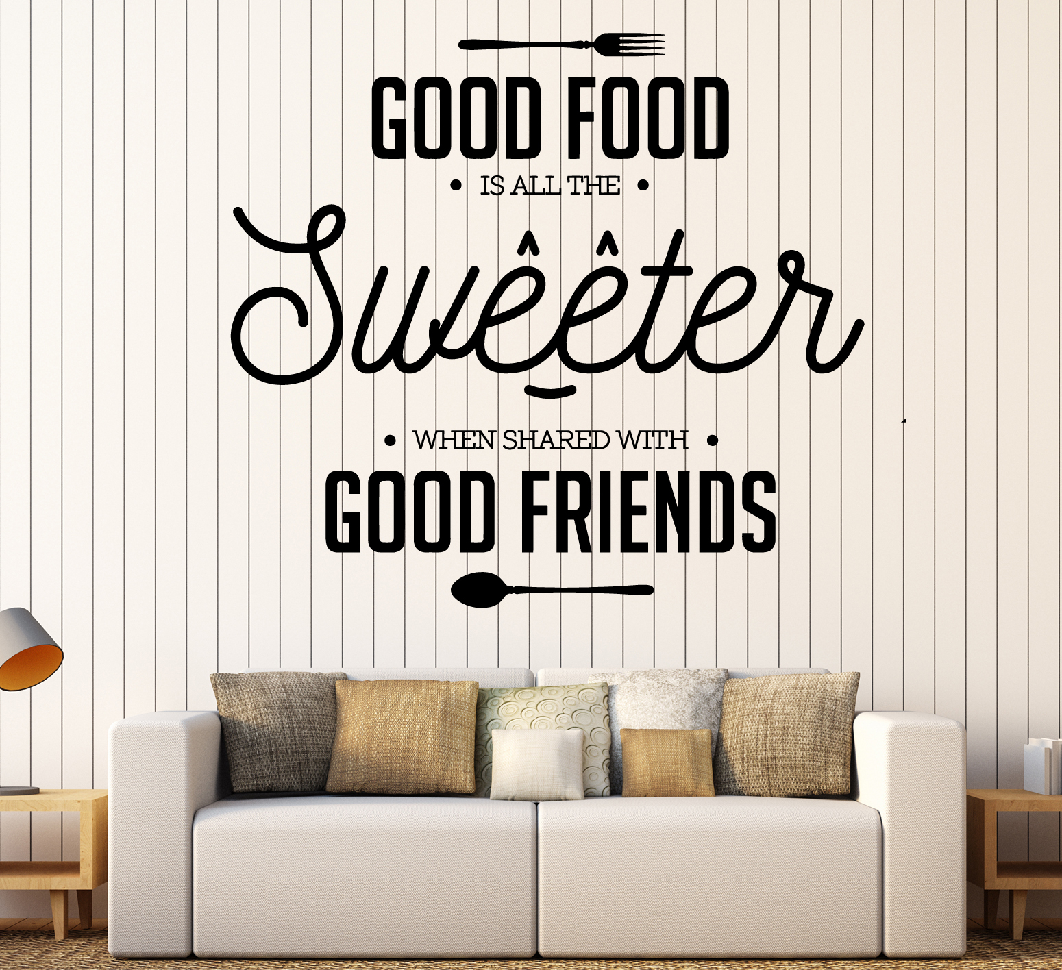 Wall Vinyl Decal Good Food is all the Sweeter Dining room Interior Decor z4773