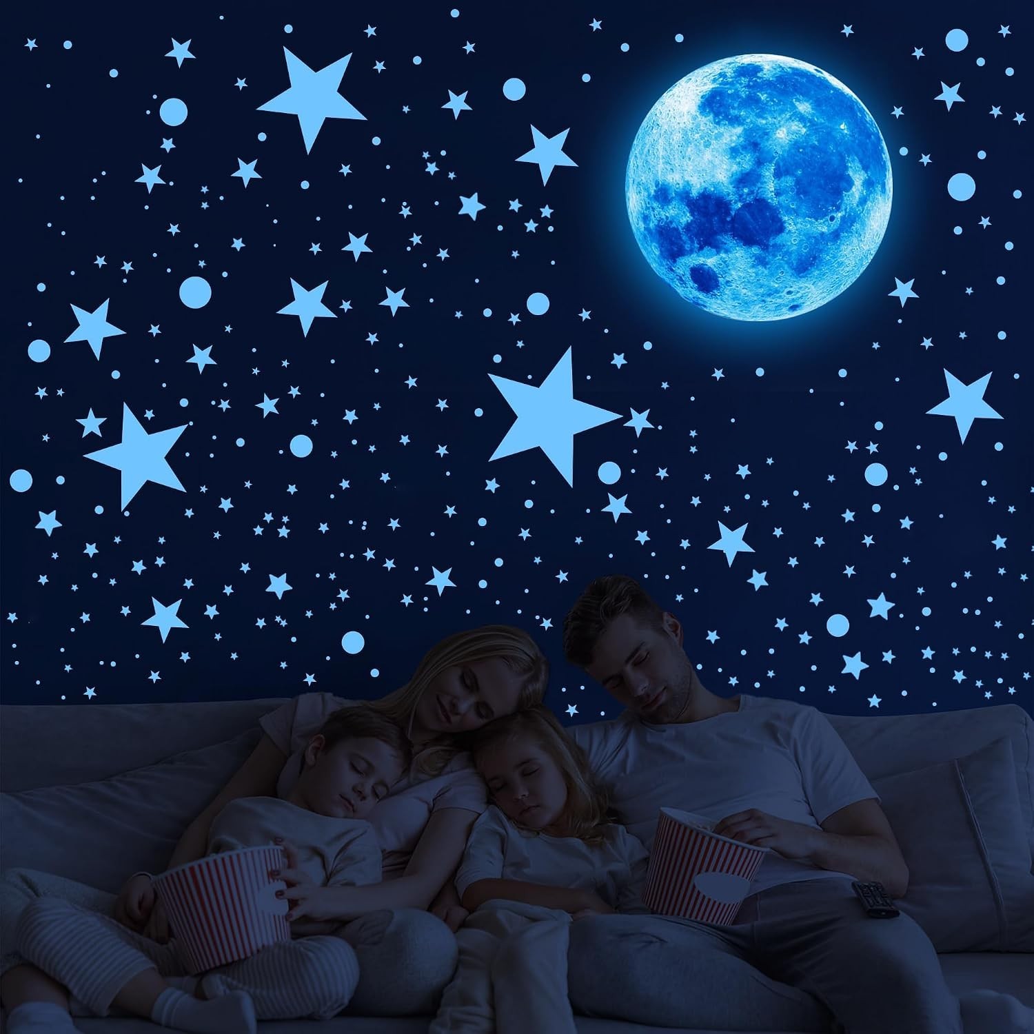 492Pcs Glow in the Dark Stars for Celing Glow Moon and Space Wall Decals | Ga…