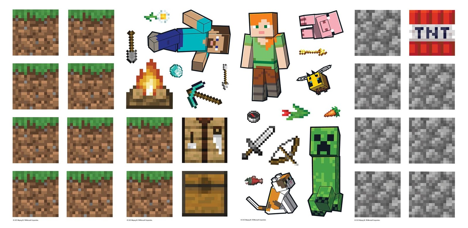 Minecraft Blocks Build Your Own Wall Decals Video Game Room Decoration