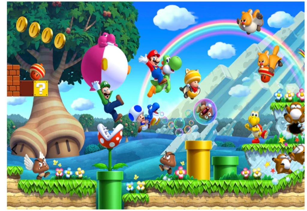 Super Mario Bros 13 Ft X 8 Ft Peel Vinyl Wall Decals Nintendo Mario Game Room,