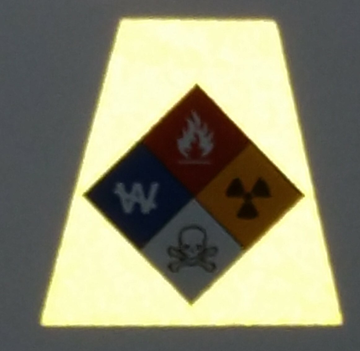 Reflective Fluorescent Yellow HAZMAT Tetrahedron Fire Helmet Decal You Pick