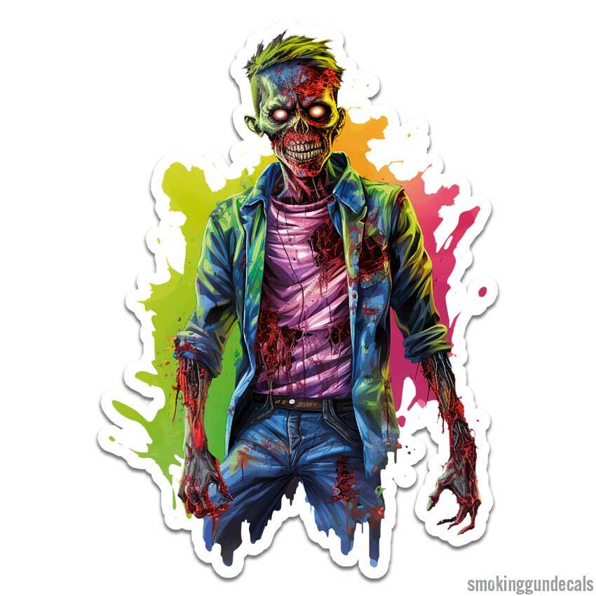 Zombie Dead Ghoul, Vinyl Decal Sticker, Indoor Outdoor, 3 Sizes, #12057