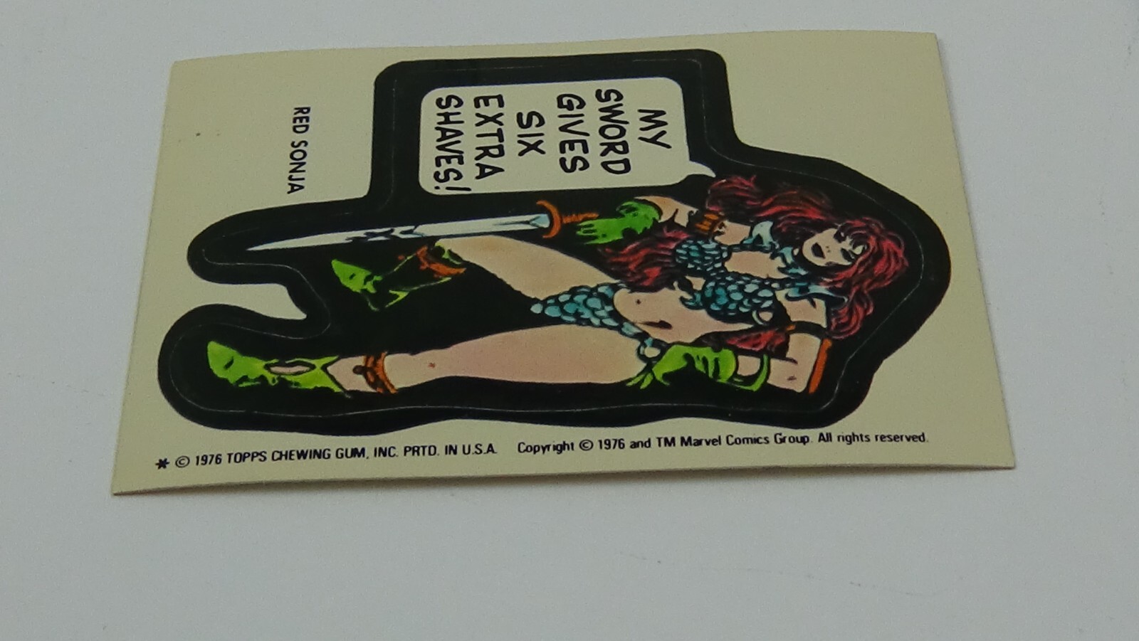 RED SONJA 1976 Topps Sticker Marvel Comic Book Heroes #888