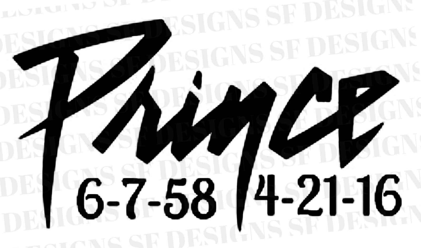 Prince Memorial 1958-2016, famous music artist, wall window vinyl decal sticker