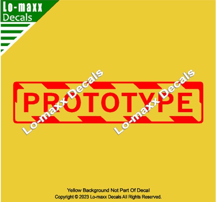 PROTOTYPE Aircraft With Hazard Stripes Aircraft Markings Die Cut Vinyl Decal