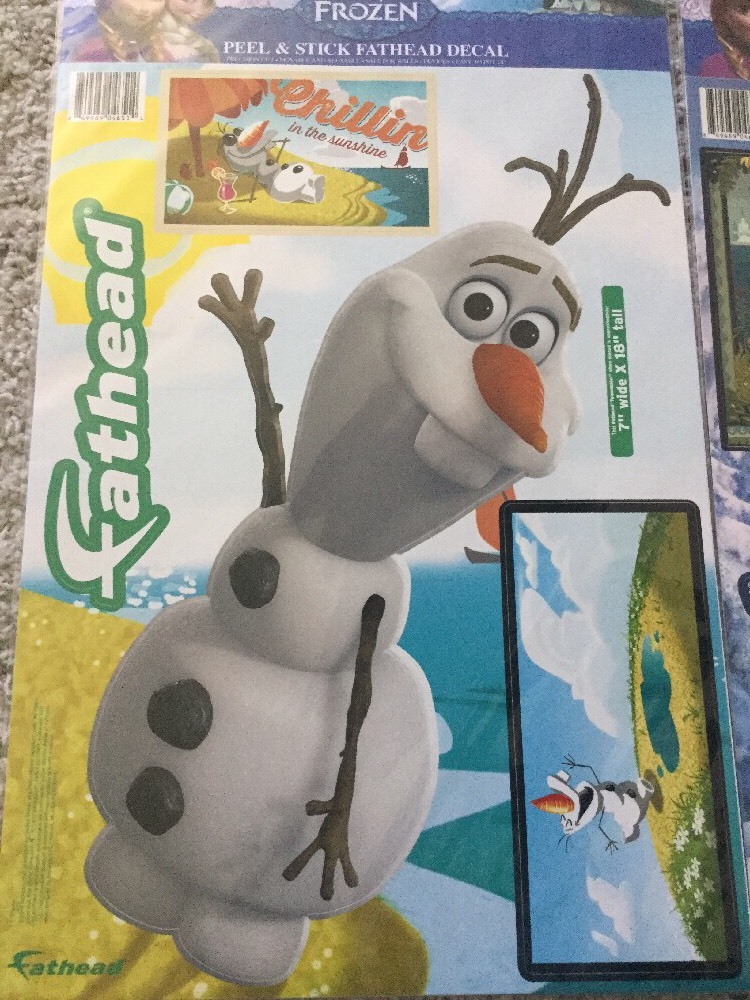 SUPER LARGE Disney Frozen Anna & Olaf Peel & Stick Fathead Decal, New Decals
