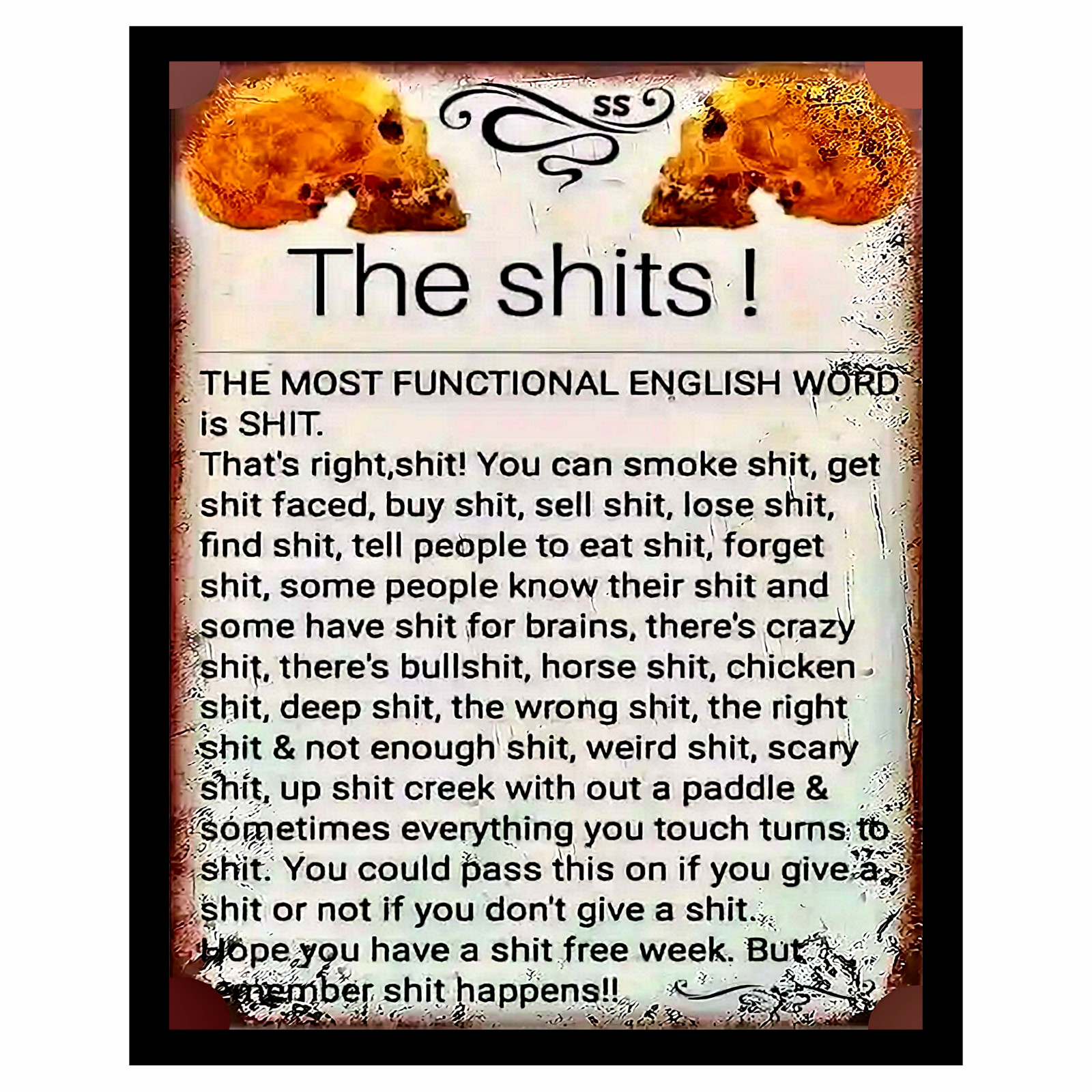 Funny Sh*t Happens "The Must Functional Word" Sticker Sign Vinyl 4 Sizes