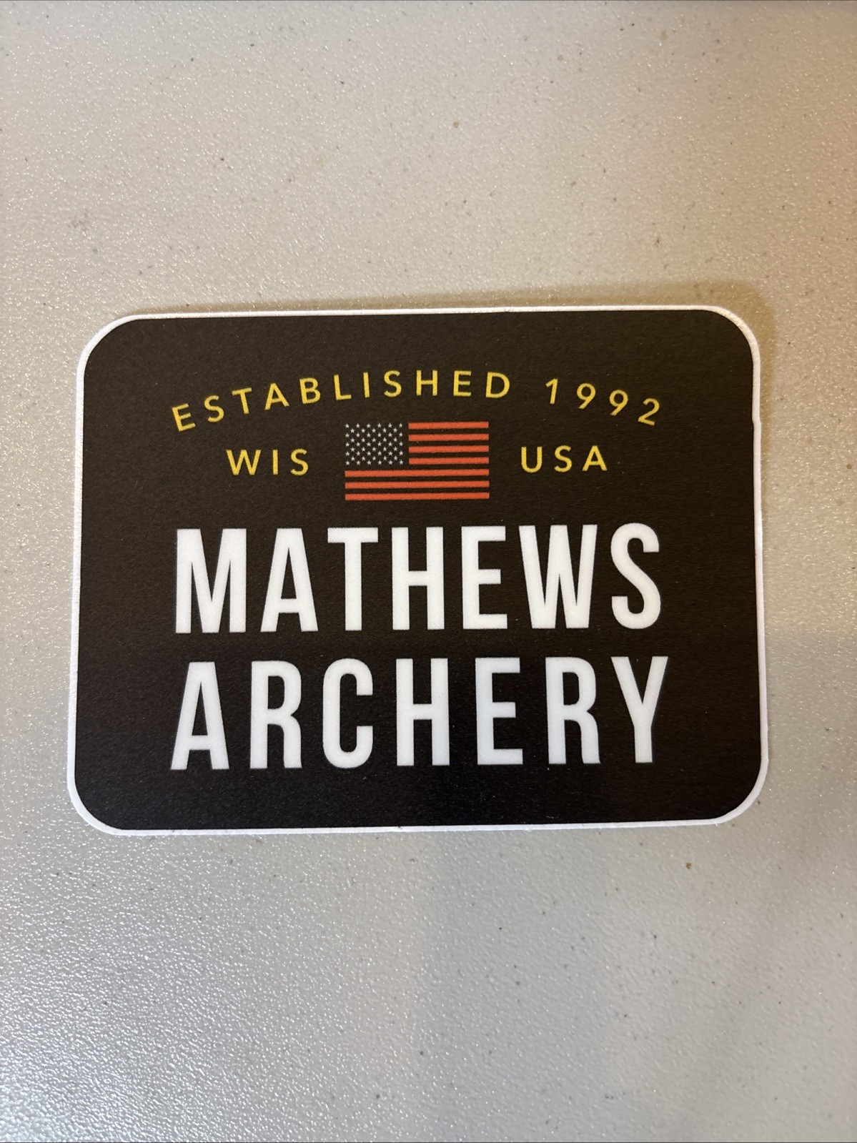 Mathews Archery Sticker Decal USA Flag Design Red White Blue Outdoor Bow Hunting