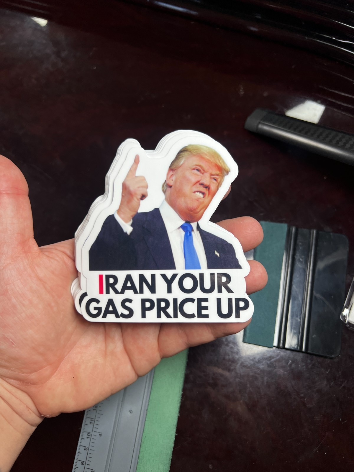 Trump Stickers IRAN YOUR GAS PRICE UP Gas Pump Waterproof Vinyl NEW 1/10/50/100