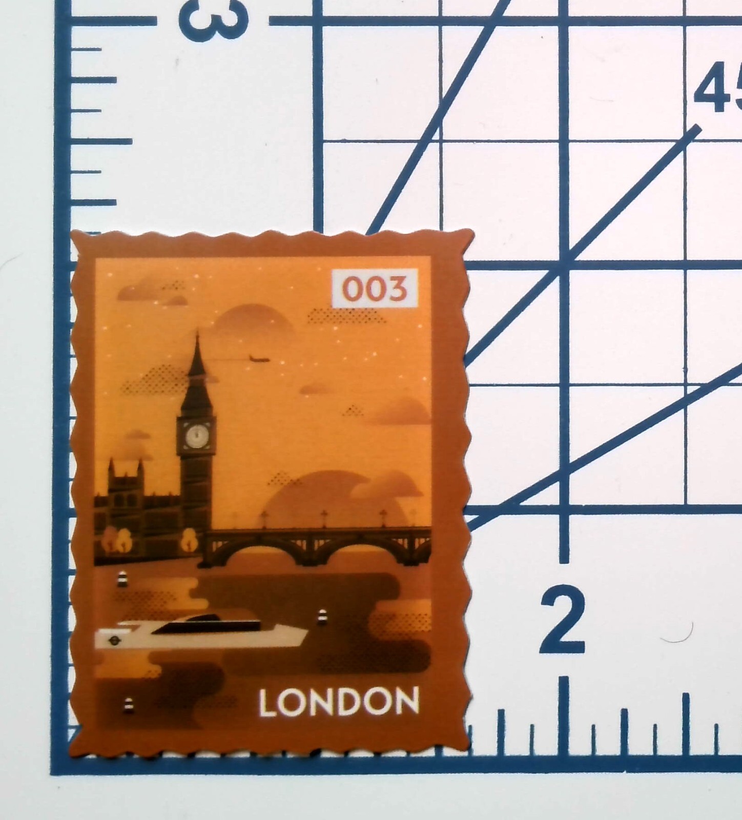 London Big Ben Clock Tower Stamp Vinyl Sticker Die Cut Scrapbooking Journal