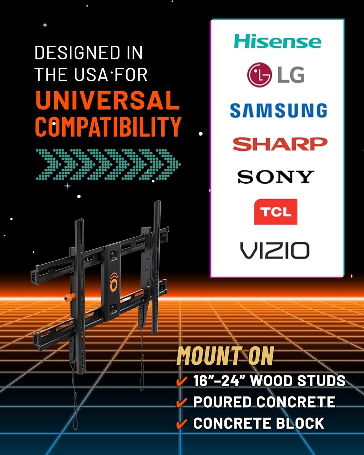 Wall Mount TV Bracket for TVs Up to 90"