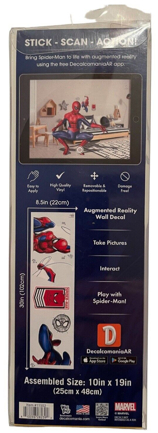 MARVEL Spider-Man Wall Decal – with 3D Augmented Reality Interaction *FREE SHIP*