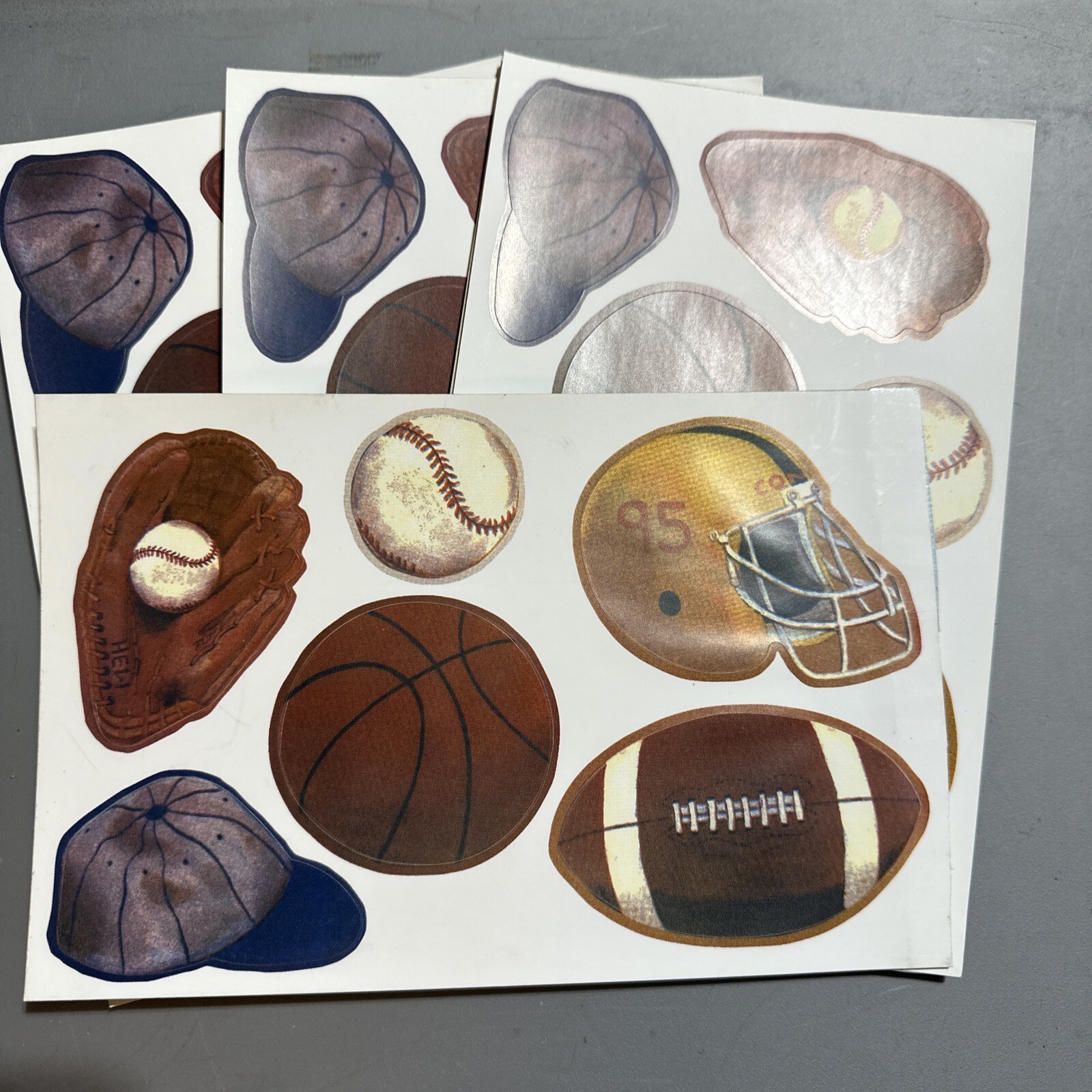 Wall-Art Self Adhesive Decals Sports Fan Washable Fade Resistant Lot of 4