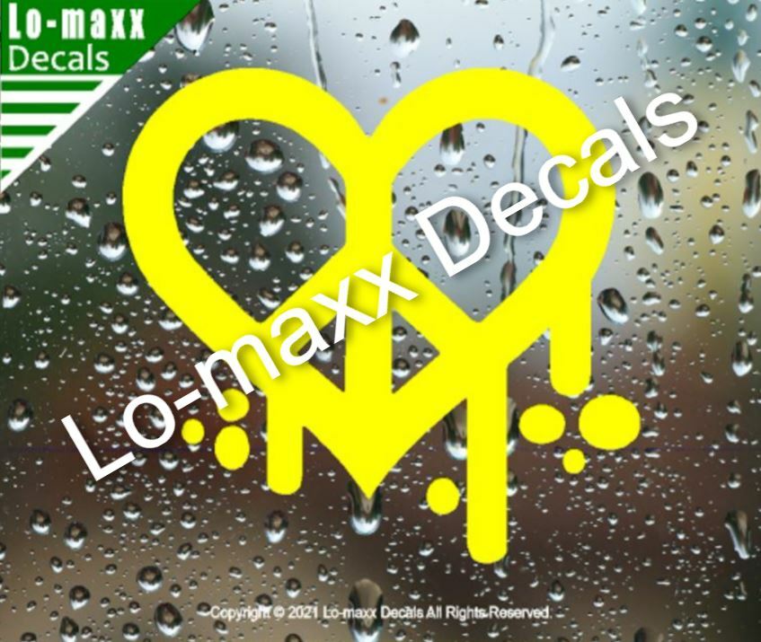 Dripping Graffiti Peace Heart Superior Quality Unique Die Cut Vinyl Decal Art