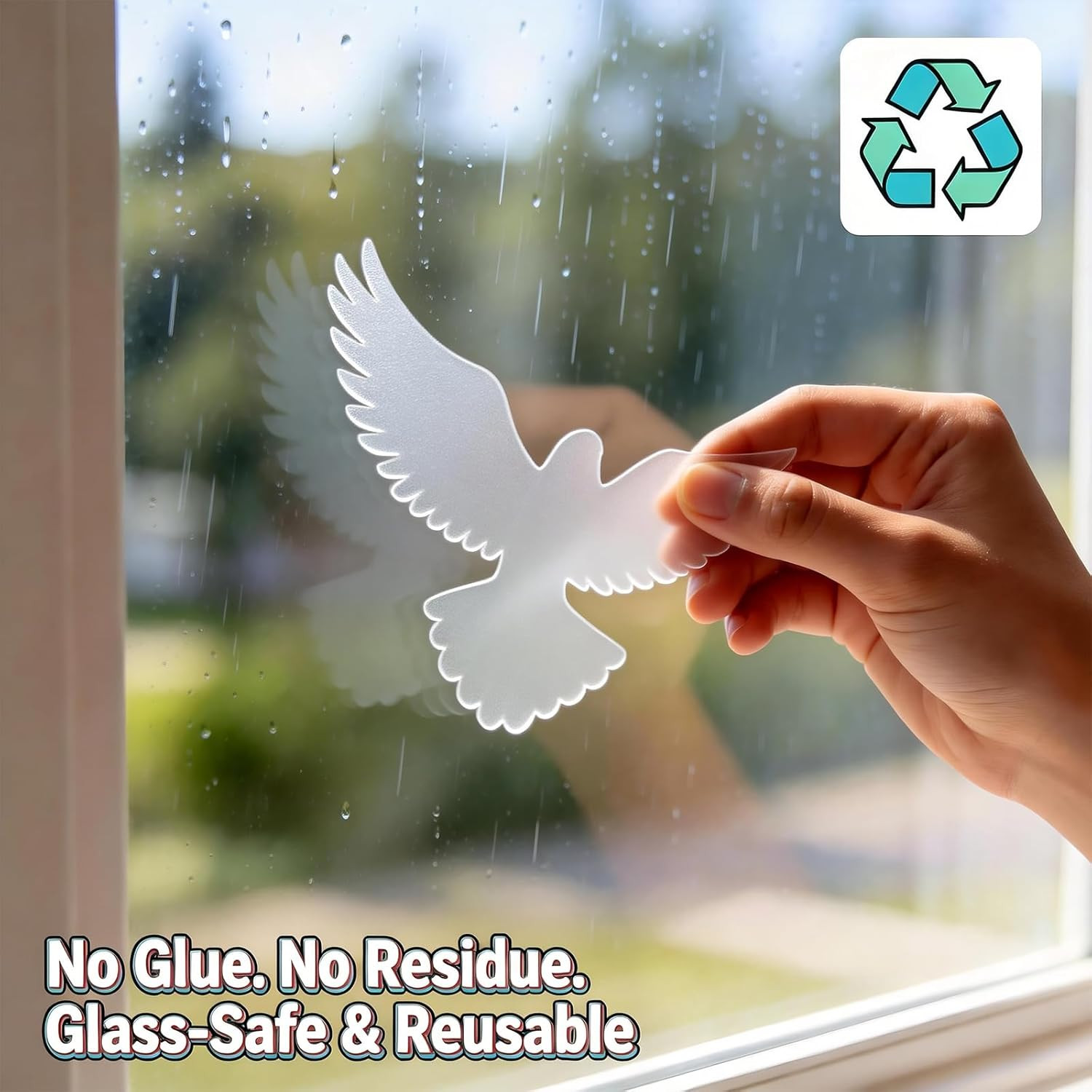 Anti-Collision Window Decals – Bird & Leaf Patterns for Glass Door Protection