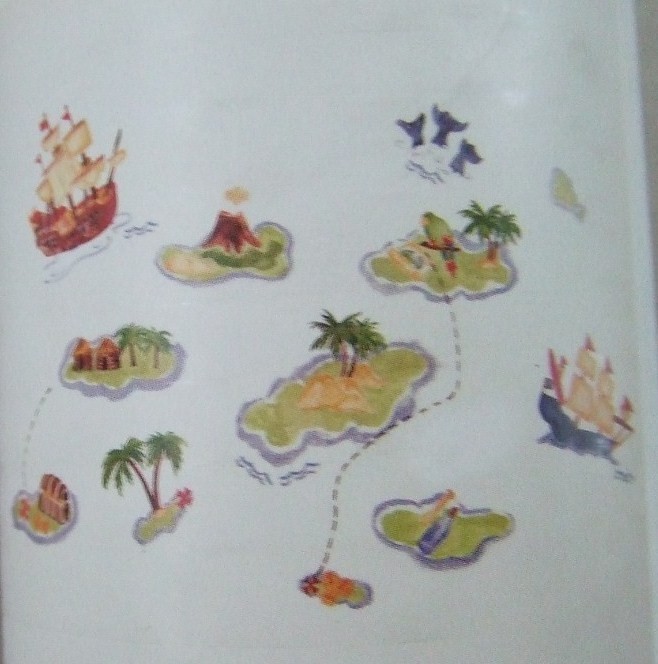 Pottery Barn Kids Pirate Ship Wall Mirror Decals Set of 13 New in Tube and Box!