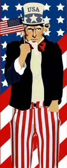 US Flag And Uncle Sam Column Wrap – Square, Round, Or Simply Hang-With Grommets.