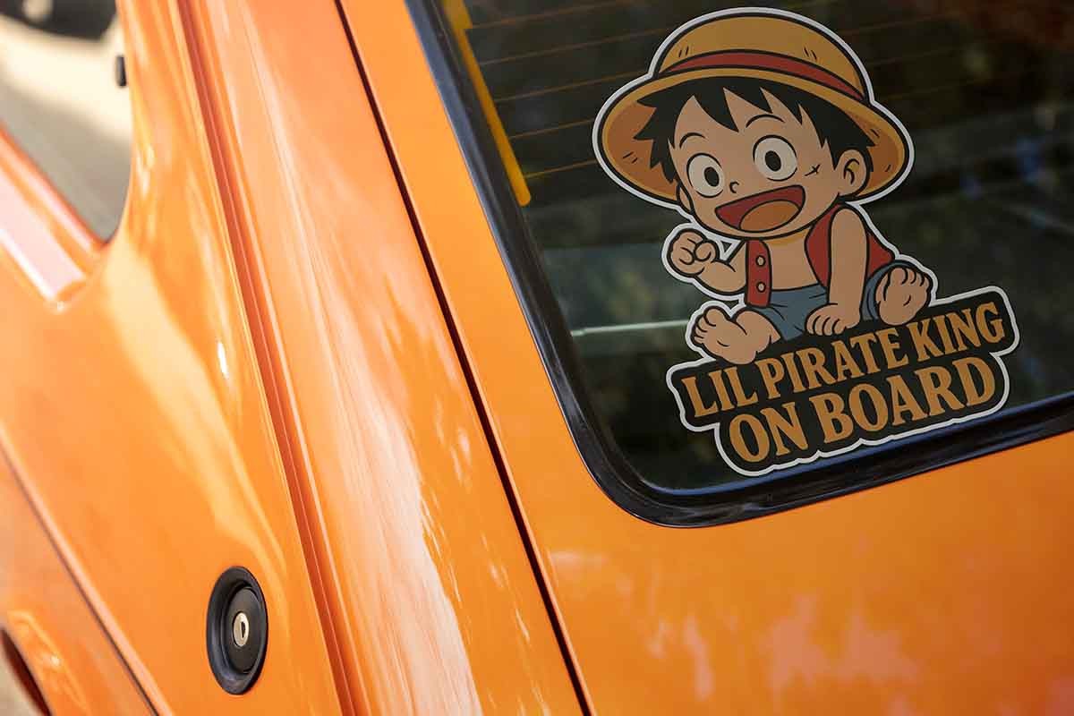 Baby on Board Luffy Decal Chibi Kawaii “Little Pirate King on Board” 3–7" Tall U