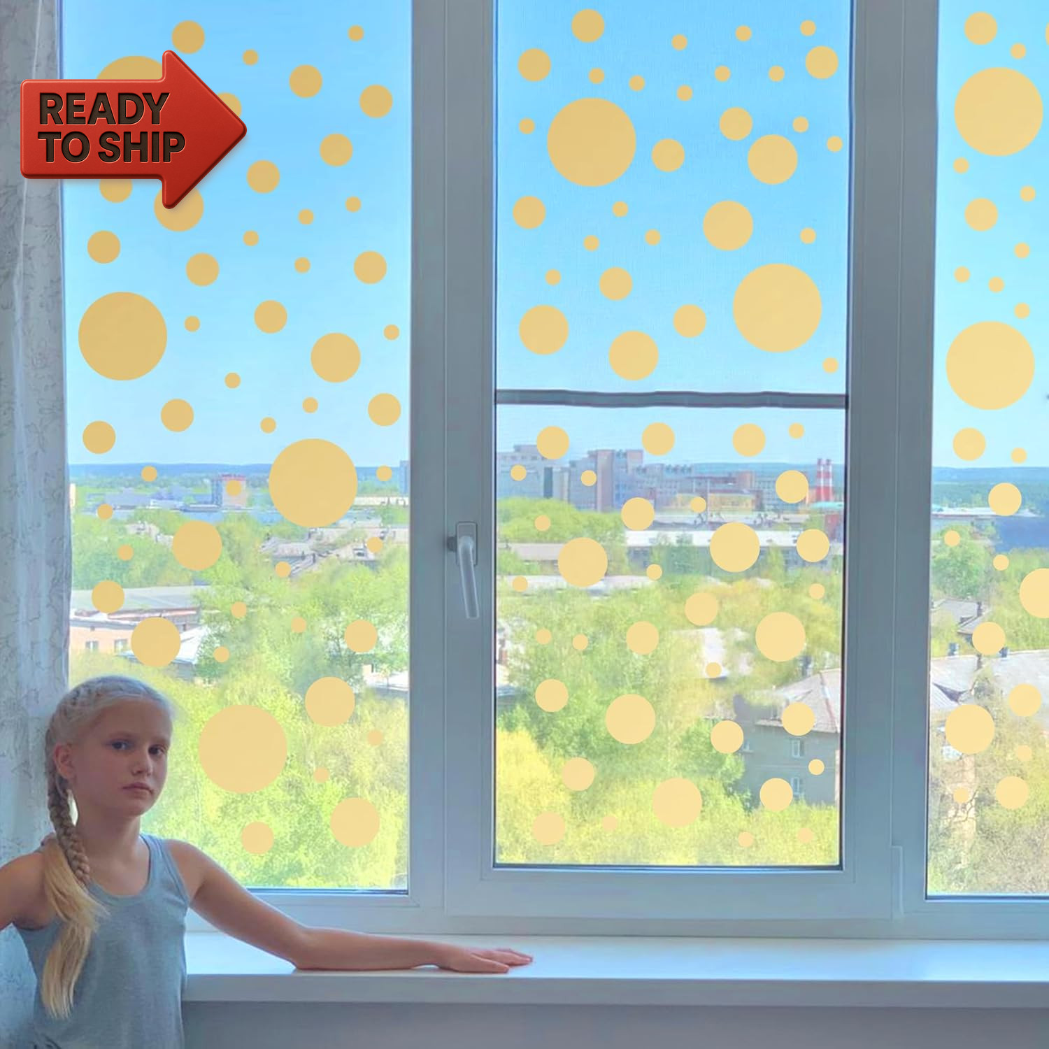 1240Pcs Polka Dot Wall Decals Gold Wall Decal Peel and Stick Kids Decals Remova