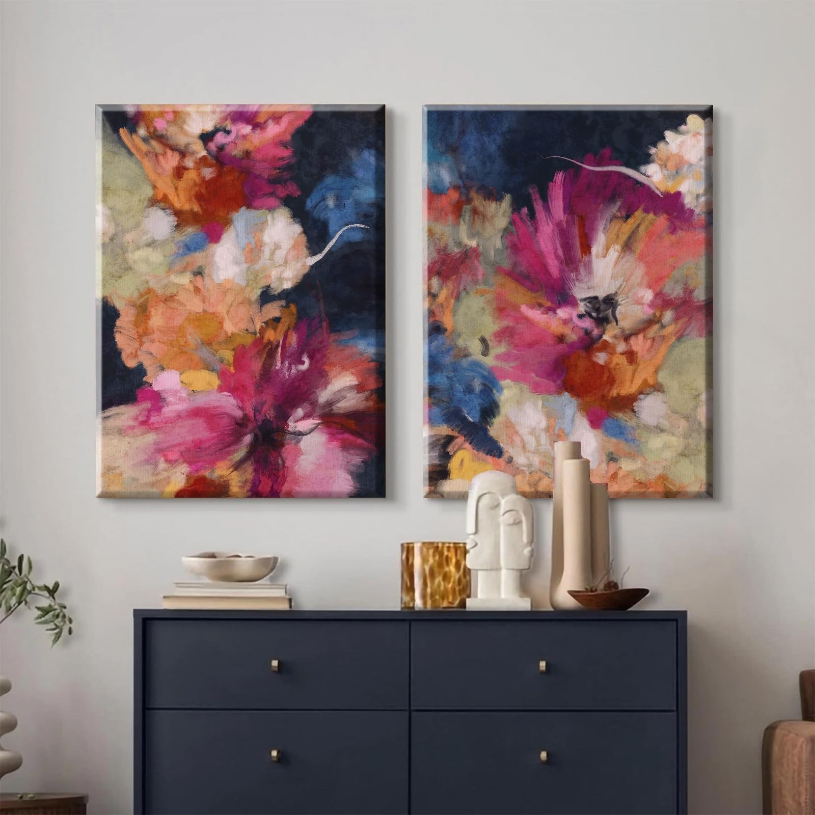 Colorful Abstract Wall Art Decor Modern Flower Canvas Wall Art Abstract Flowe…