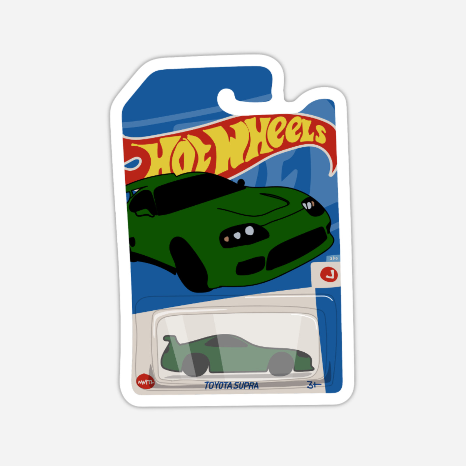 3" Hot Wheels Sticker Toyota Supra Diecast Cars Decal 2JZ Matte Finish