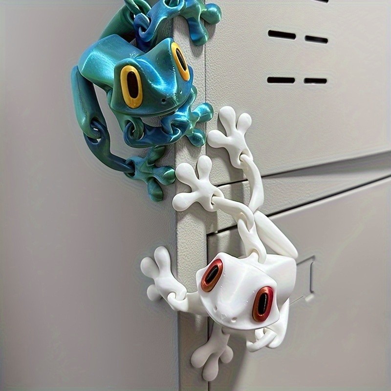 Lightweight Maneuverable 3D Frog Refrigerator Stickers for Home Kitchen Bathroom