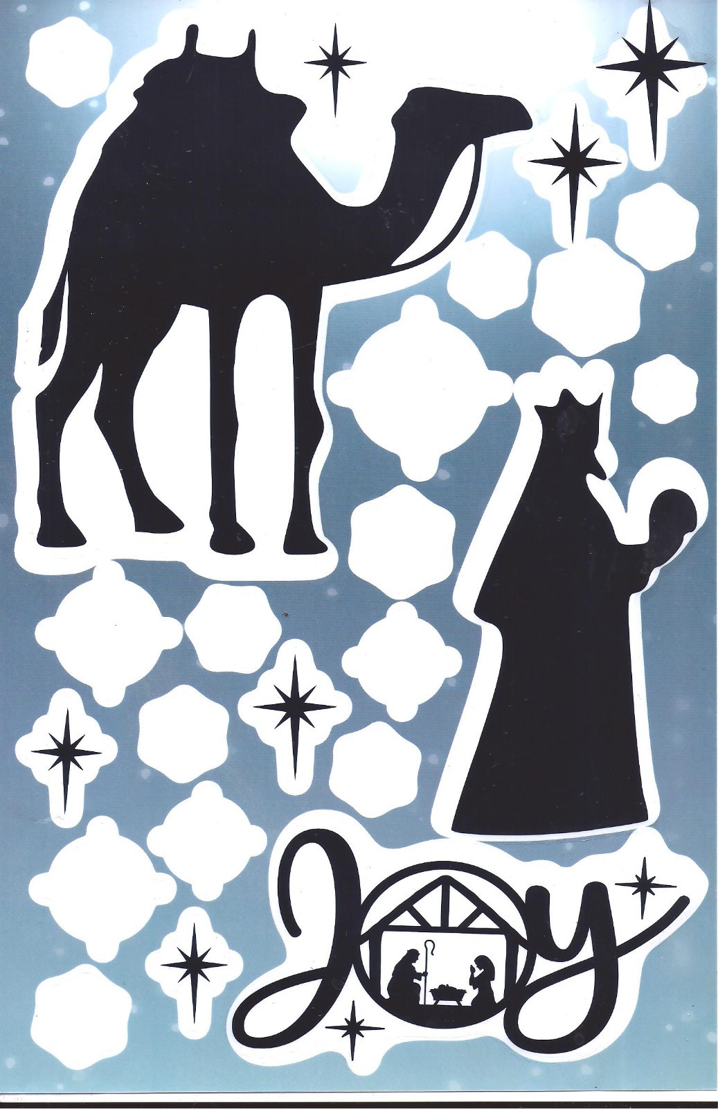 9 PANELS – CHRISTMAS NATIVITY WINDOW CLINGS Decorations Total 5 Foot Long $6Ship