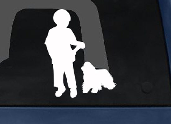 Kids and Pets – Boy and Dog Playing Version 1 – Play- Car Tablet Vinyl Decal