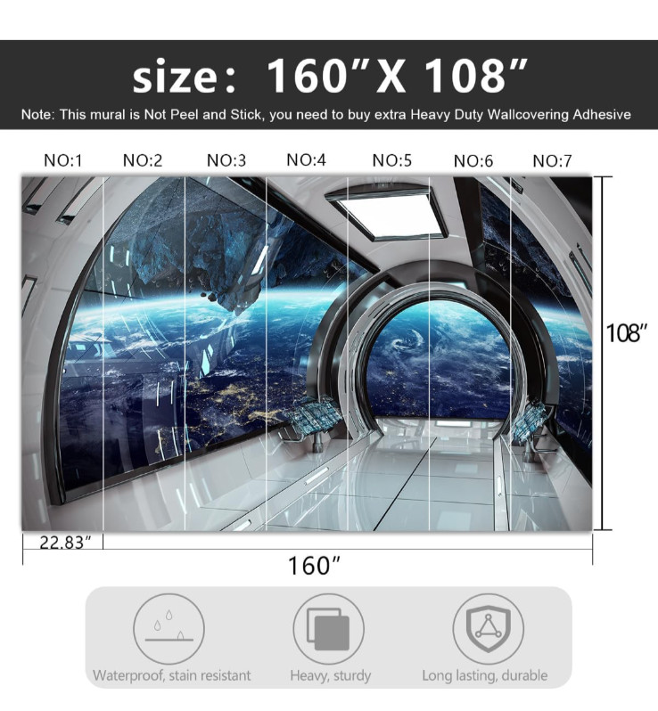 3D Capsule Space Fabric Wallpaper Living Room Bedroom Bathroom Boys Girls Ch…