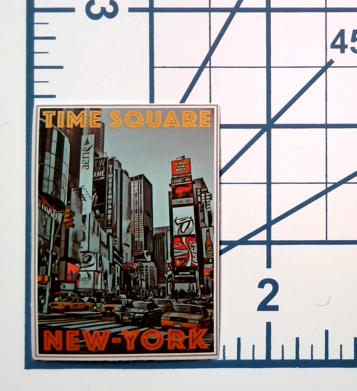 Time Square New York City Vintage Poster Sticker Taxi Manhattan Travel NYC