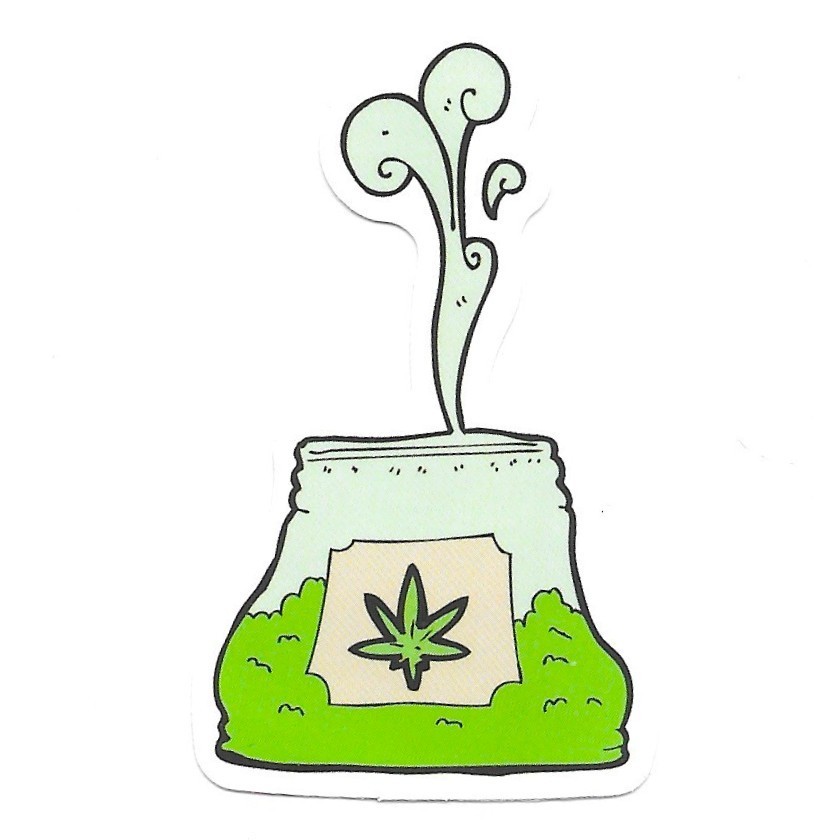 Cannabis Baggie Vinyl Sticker Weed Stash Bag Decal Smoking Stoner Gift 420 Art