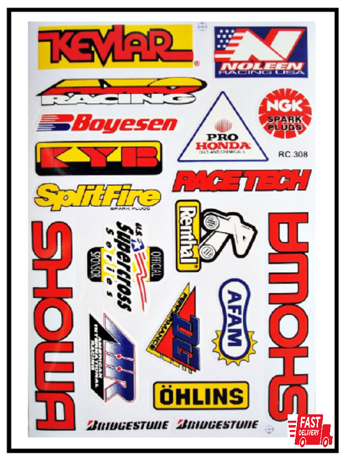 Dirt Bike Supercross Motocross ATV Vinyl Decals Stickers Set